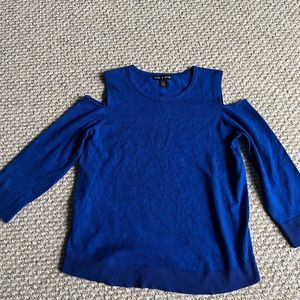 Cold Shoulder Blue Top